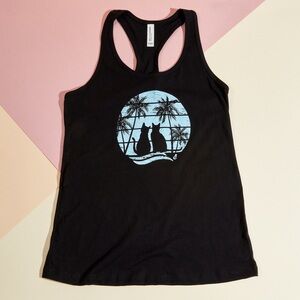 Cat Lady Small Black and Blue Cat Shirt NEVER WORN